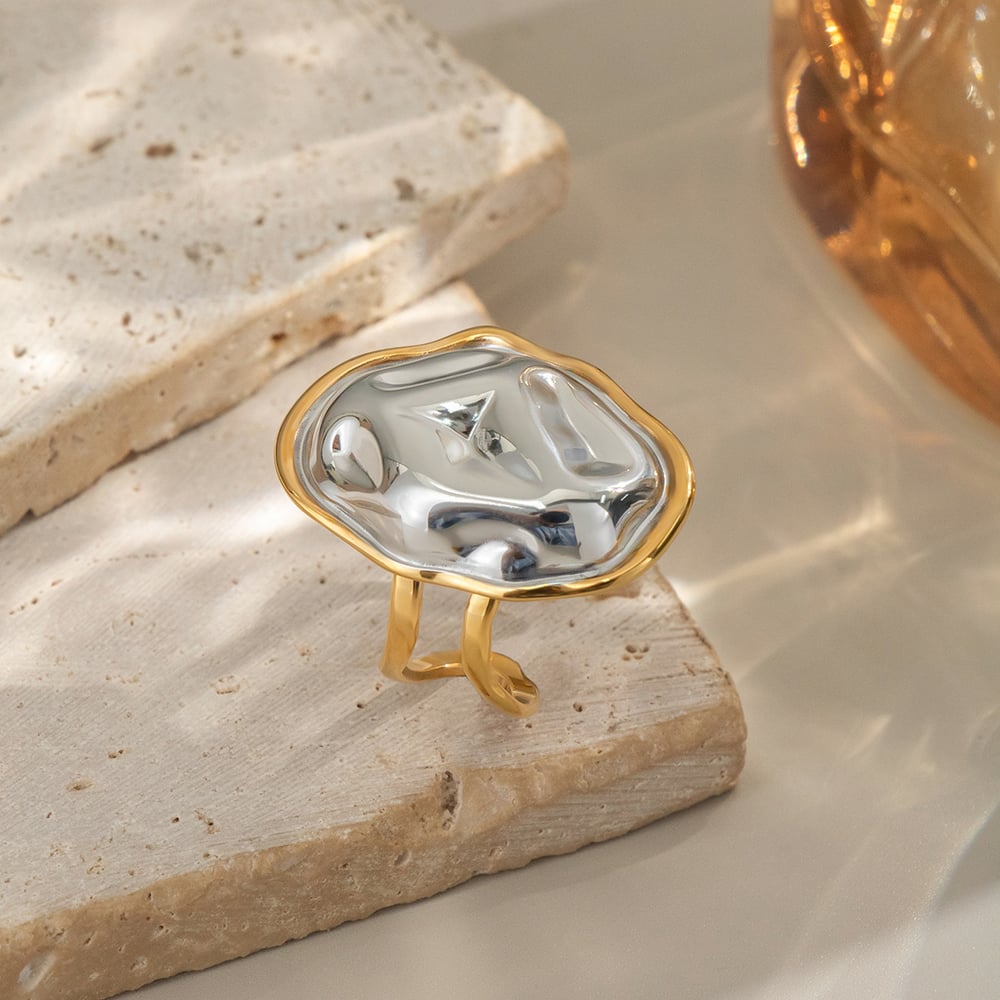 1 Pair Hammer Pattern Stainless Steel Mixed Color Stud Earrings Picture4