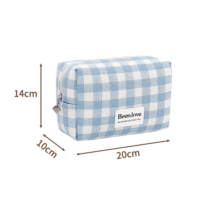 1 Pair Simple Series Casual Mixed Classic Checkered Makeup Bag Picture3
