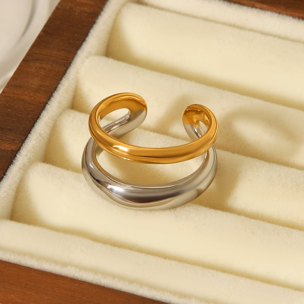 1 Piece Simple  Daily Irregular Shape Stainless Steel Statement Rings h5Picture6