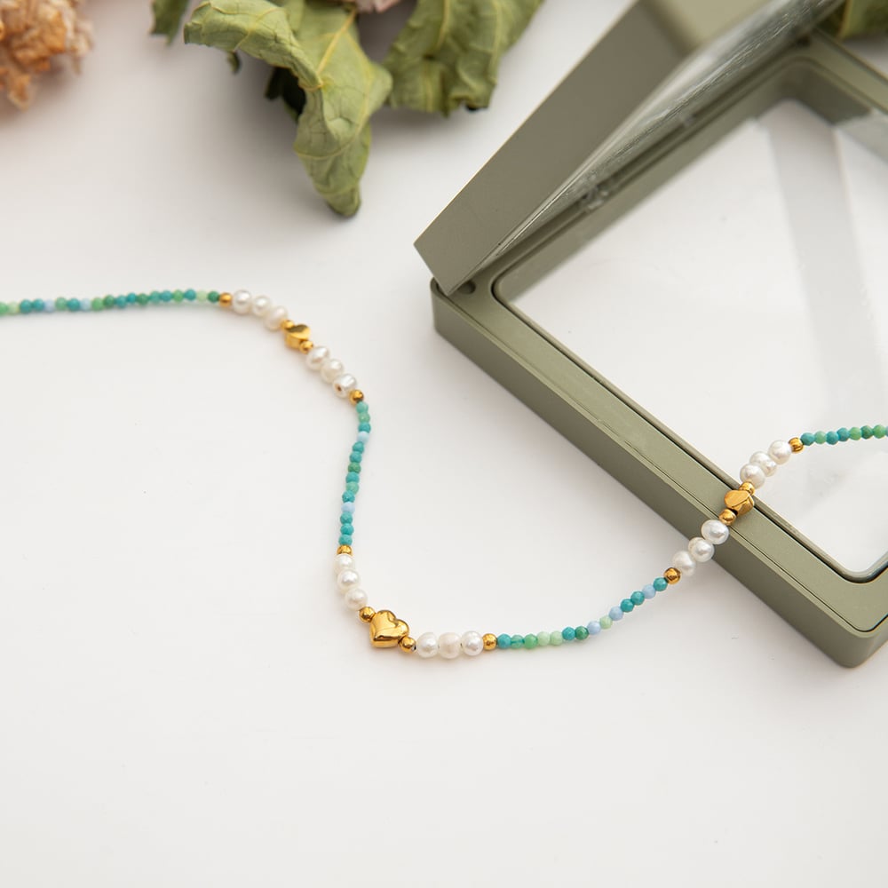 1 Piece Designable Beads Stainless Steel Gold Color Women's Beaded Necklaces h5Picture6