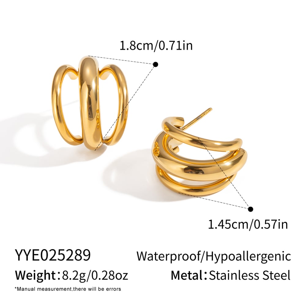 1 Pair Simple Daily Irregular Shape Stainless Steel   Women's Stud Earrings