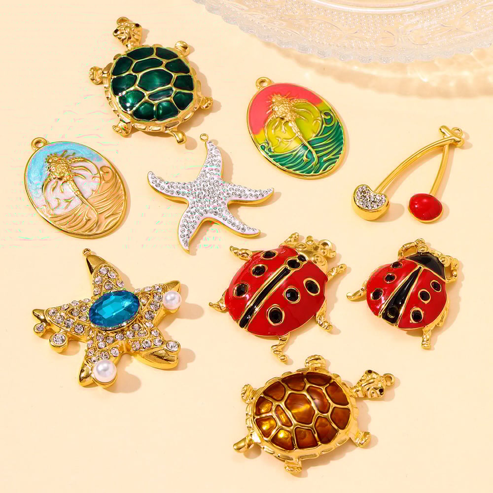 1 Piece Natural Turtle Stainless Steel Women's Pendants Picture3