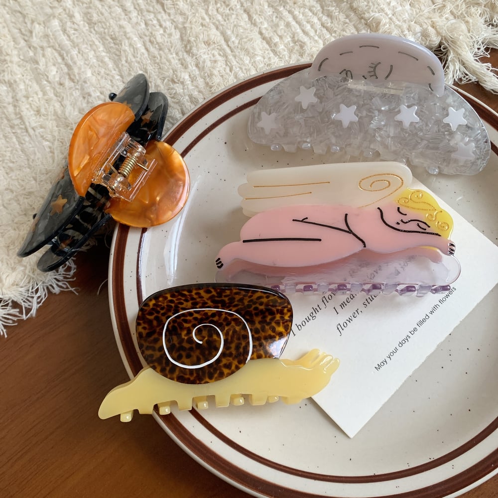 1 Pair Classic Series Retro Sun Acetate Women's Hair Claws h5Picture2