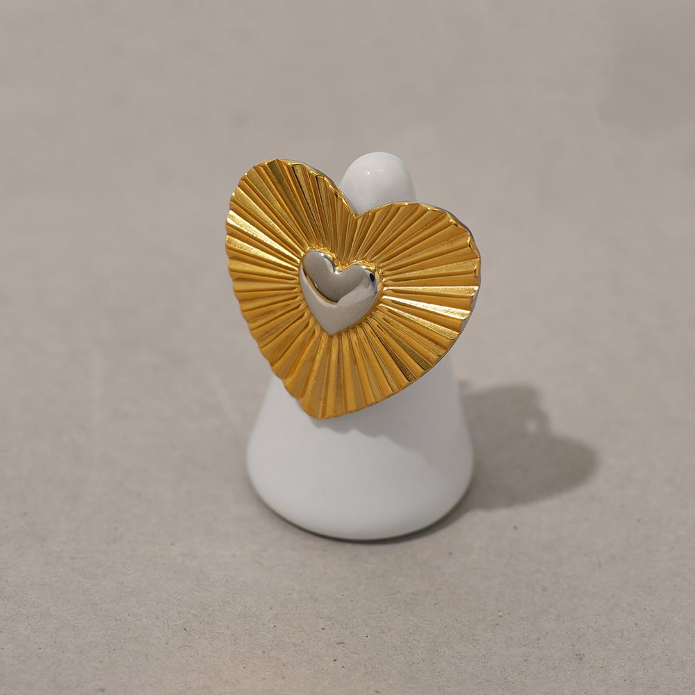 1 Piece Romantic  Simple Heart Stainless Steel  Statement Rings Picture4
