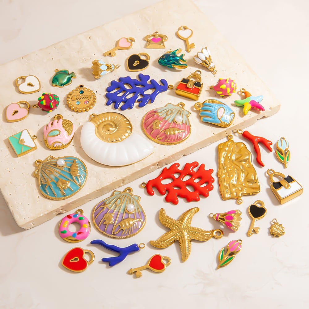 1 Piece Oceanic Stainless Steel Gold Color DIY Pendant Picture5