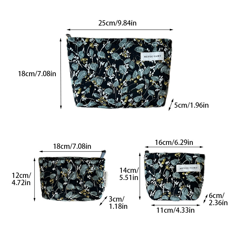 1 Piece Romantic Series Elegant Flower Polyester Women's Makeup Bags Picture5