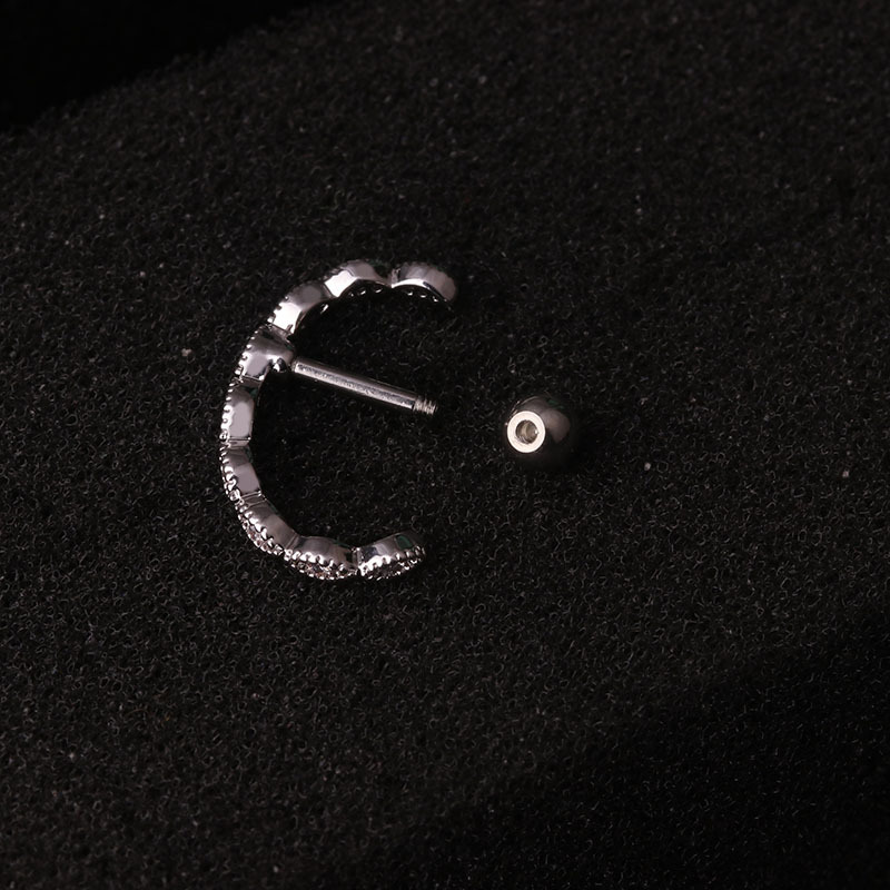 1 Piece Simple Series Simple Star Copper   Gold Color  Zircon Women's Piercings Earrings Picture6
