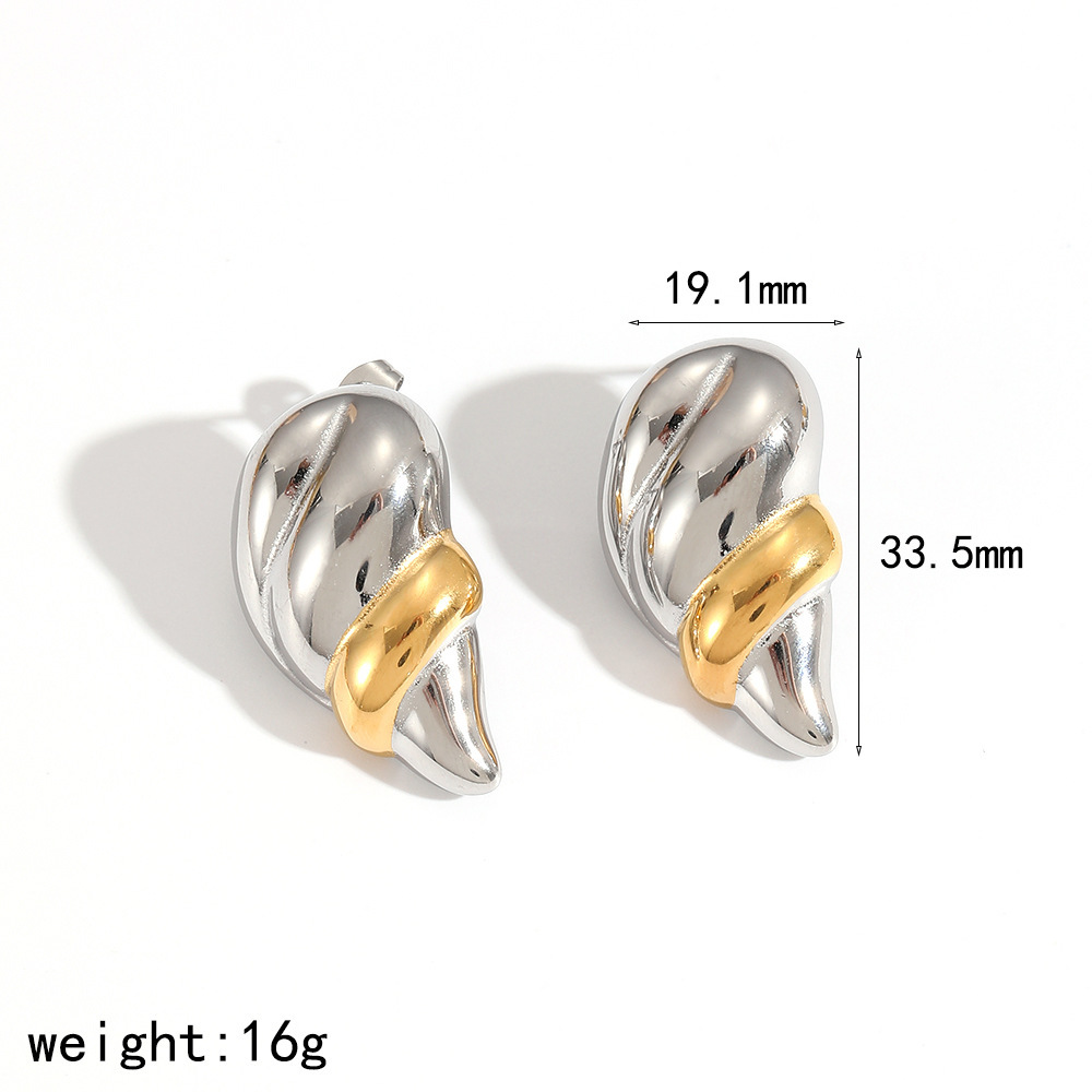 1 Pair Stainless Steel Mixed Color Stud Earrings 