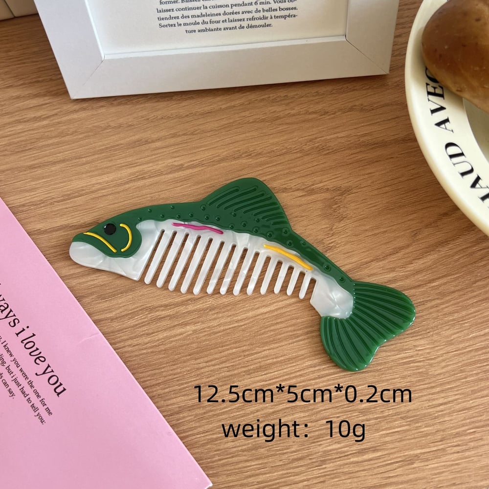 1 Piece Marine Organism Cellulose Acetate Sheet Women's Combs h5Picture2