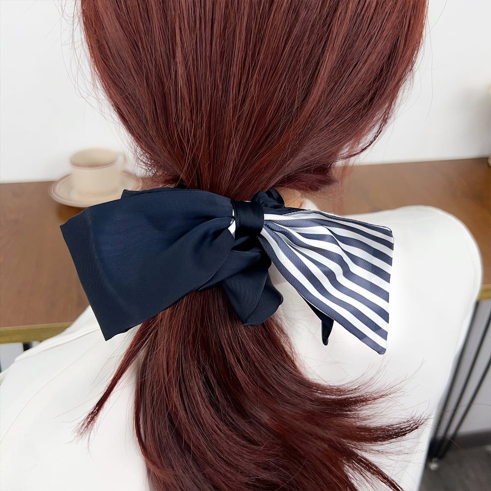 1 Piece Daily Assorted Colors Strip Synthetic Fiber Women's Scrunchies Picture3