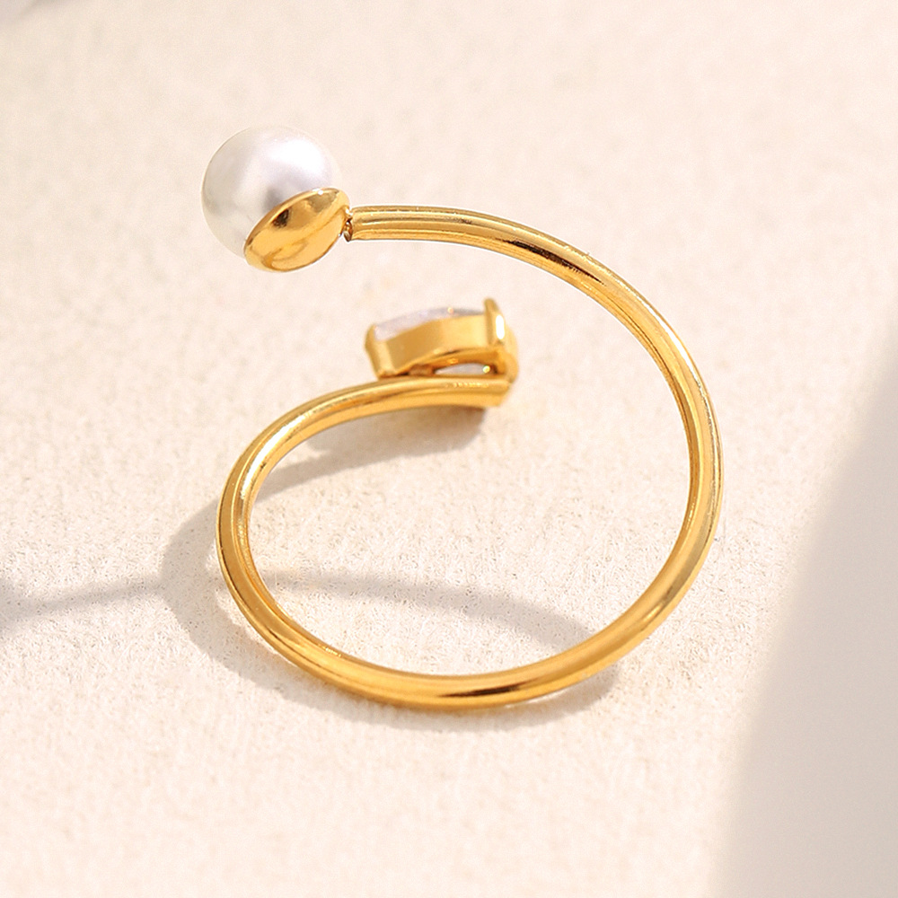 1 Piece Elegant Twist Stainless Steel Gold Color Minimalist Rings h5Picture6