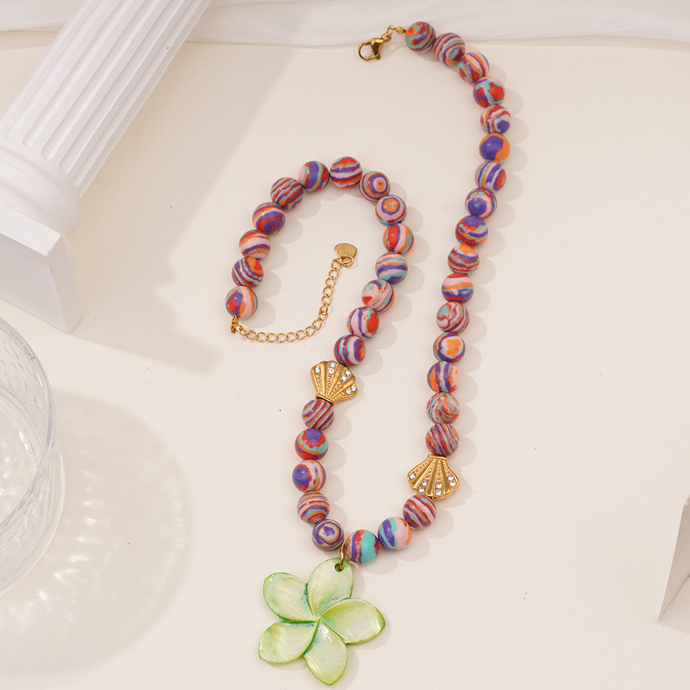 1 Piece Romantic Series Flower Natural Stones Women's Beaded Necklaces Picture7