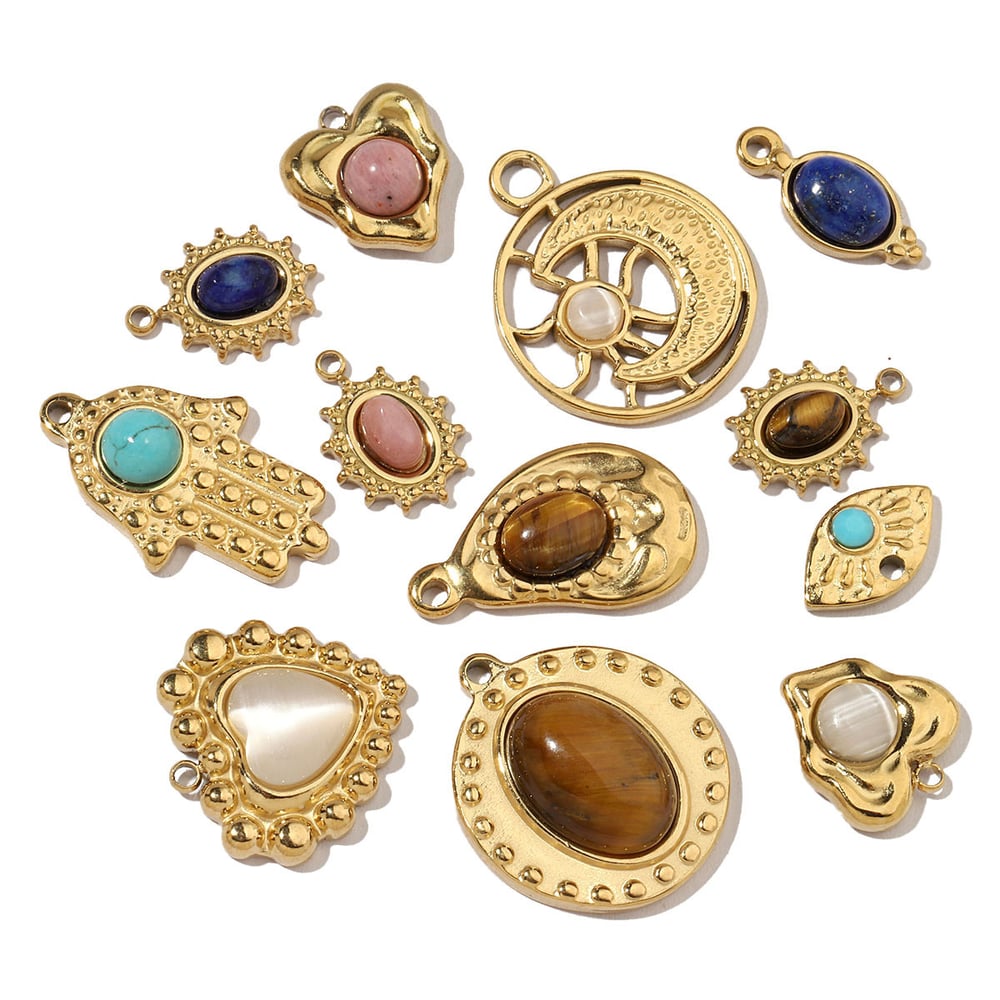 1 Piece Classic Heart Natural Stones Women's Pendants h5Picture3