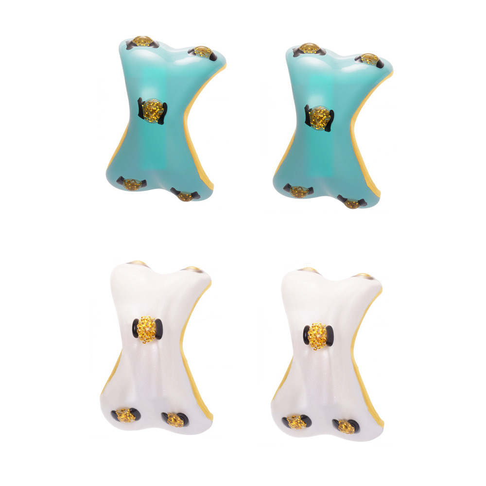 1 Pair Colorful Irregular Shape Stainless Steel Gold Color Women's Stud Earrings h5Picture8