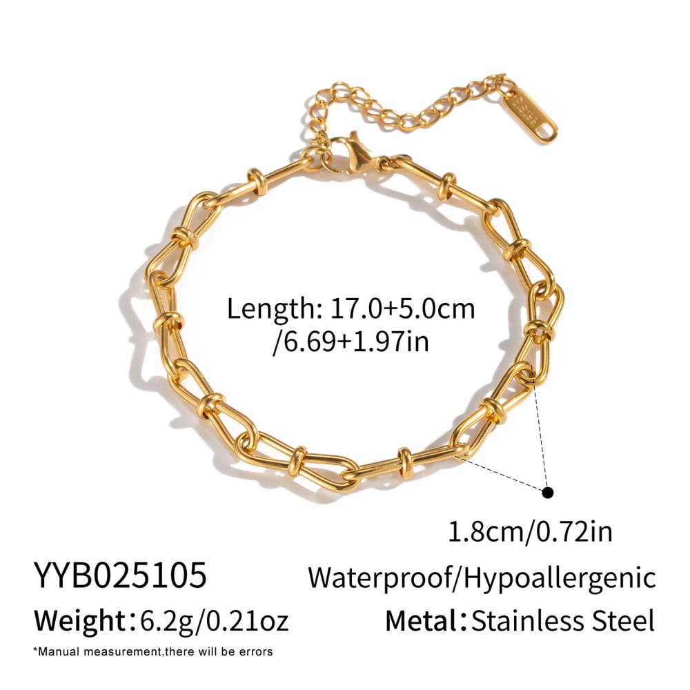 Conjunto de collar de cadena de acero inoxidable color dorado