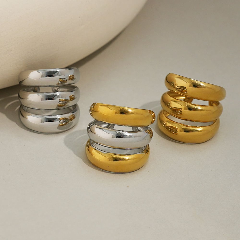 1 Piece Simple Series Casual Circle Stainless Steel   Gold Color  Minimalist Rings Picture5
