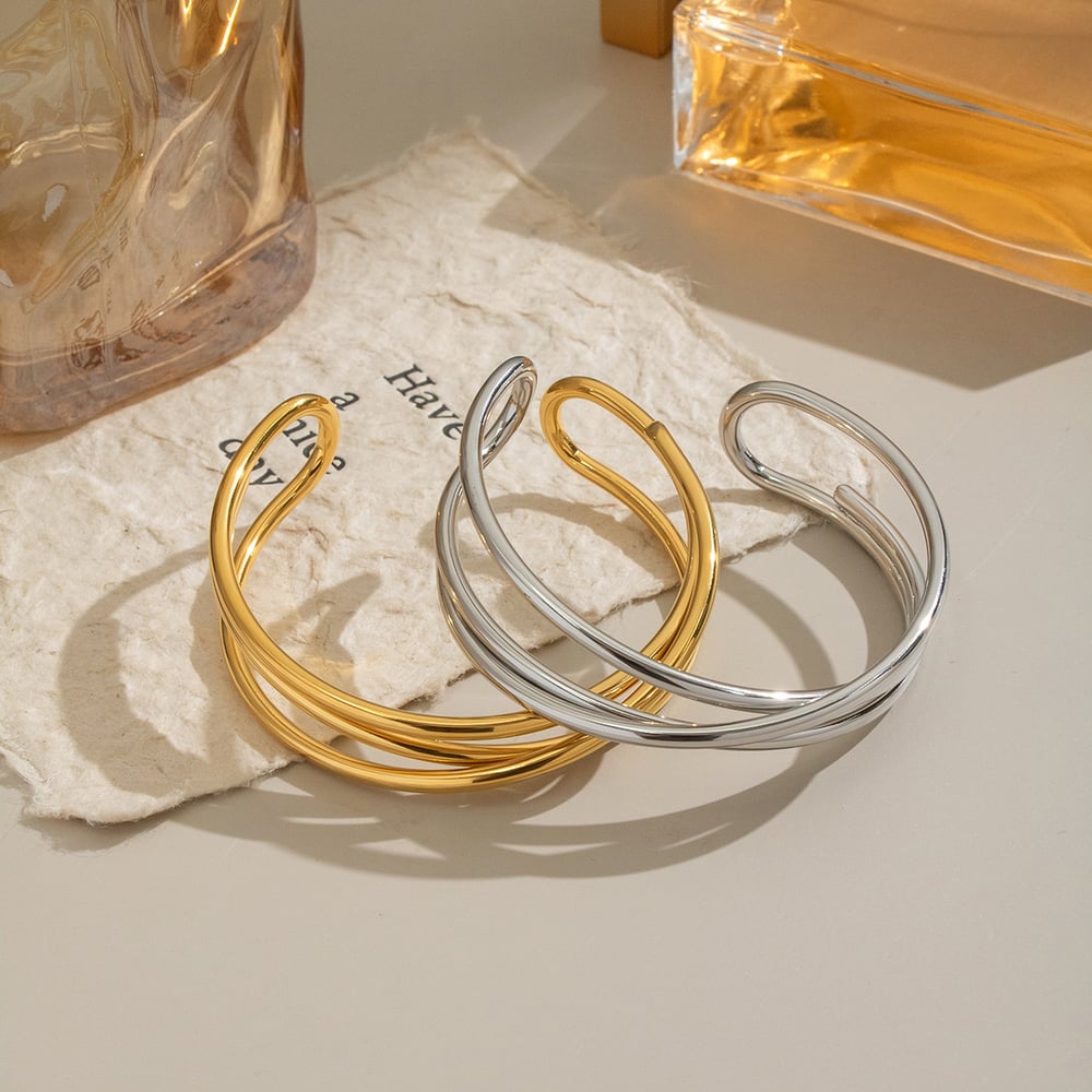 1 Piece Stainless Steel Gold Color Cuff Bracelet h5Picture3