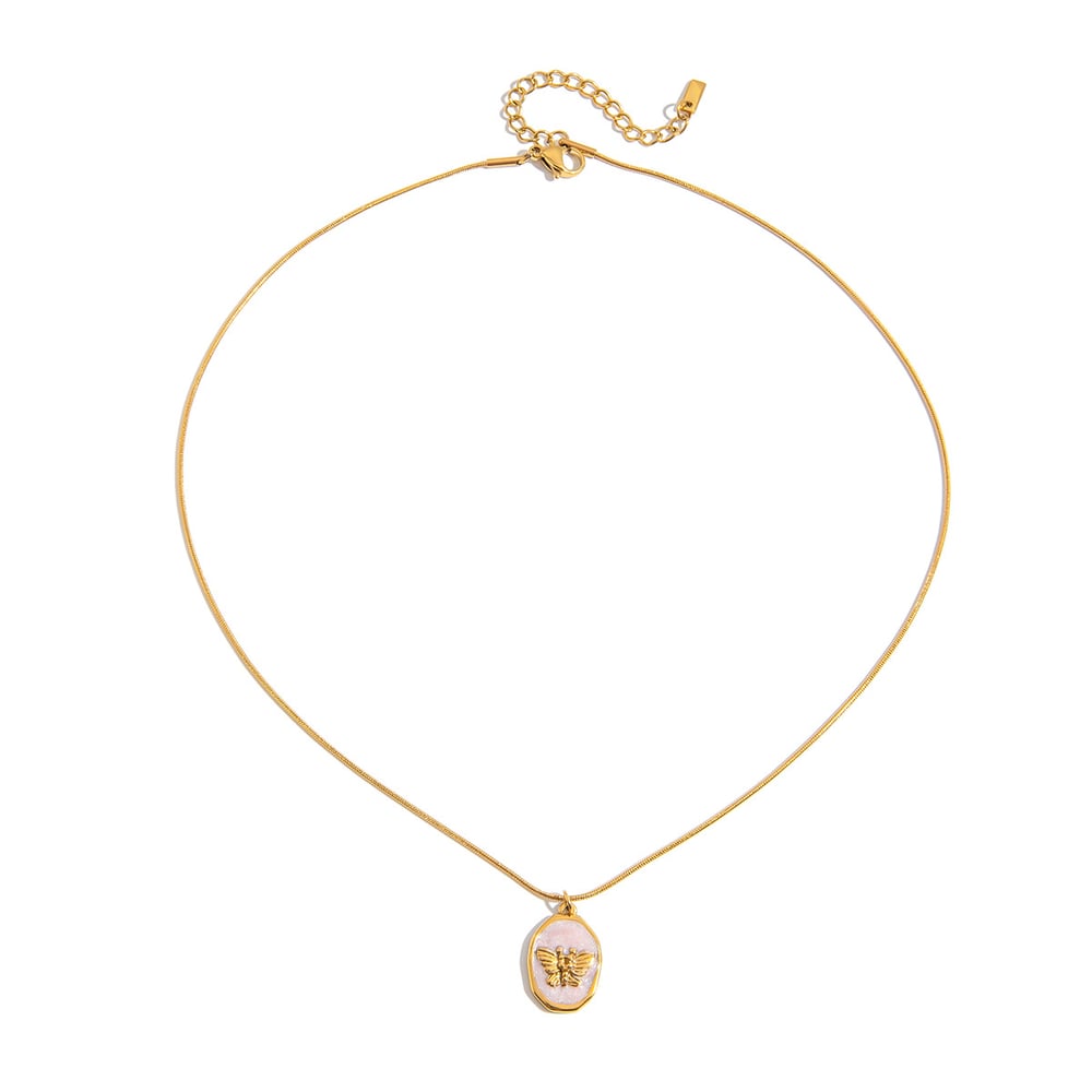 1 Piece Cute Butterfly Stainless Steel Gold Color Women's Pendant Necklaces 