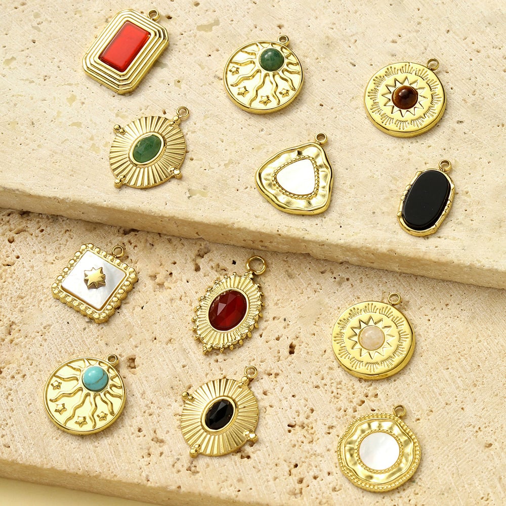 1 Piece Simple Circle Natural Stones Women's Pendants h5Picture3