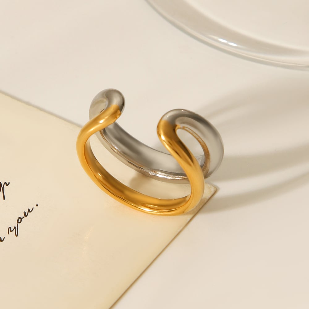 1 Piece Simple  Daily Irregular Shape Stainless Steel Statement Rings h5Picture8