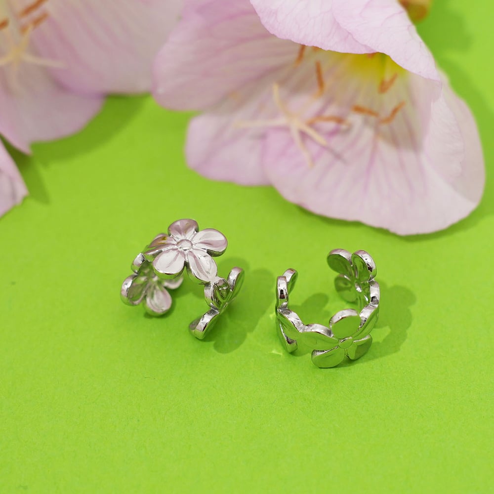 1 Piece  Simple Flower Stainless Steel  Gold Color  Women's Ear Cuffs Picture8