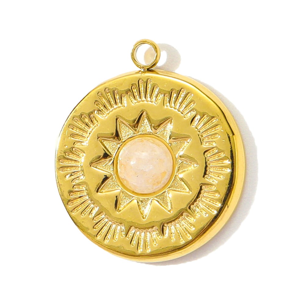 1 Piece Simple Circle Natural Stones Women's Pendants