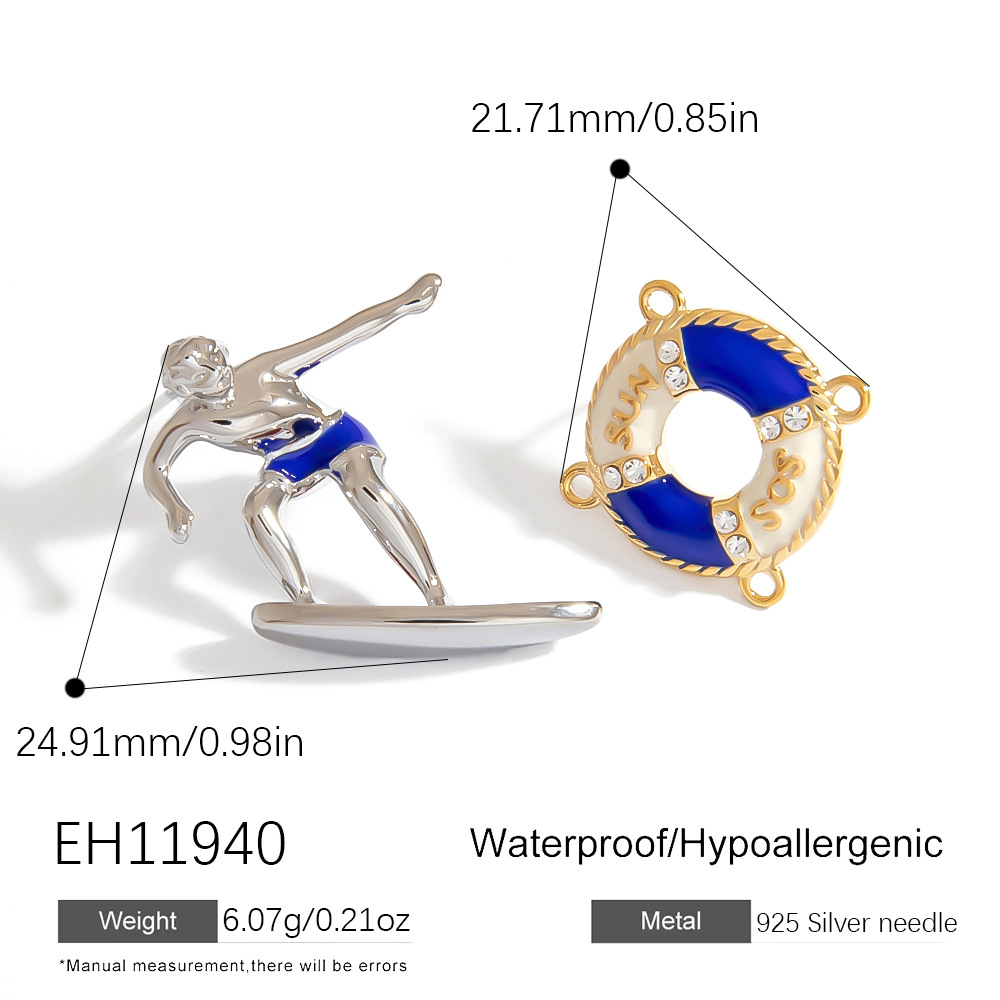 Simple Irregular Shape 925 Sterling Silver Women's Drop Earrings h5Picture2