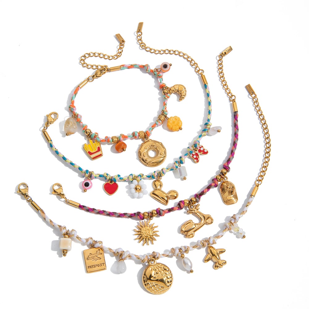 1 Piece Designable Doughnut Stainless Steel Women's Charm Bracelets h5Picture10