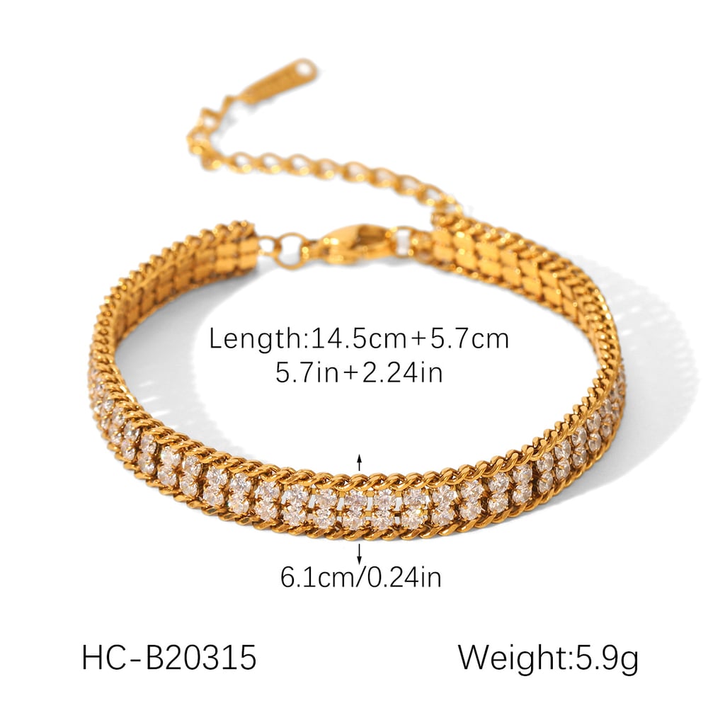 1 Piece Simple  Patchwork Stainless Steel  Women's Chain Bracelets h5Picture2