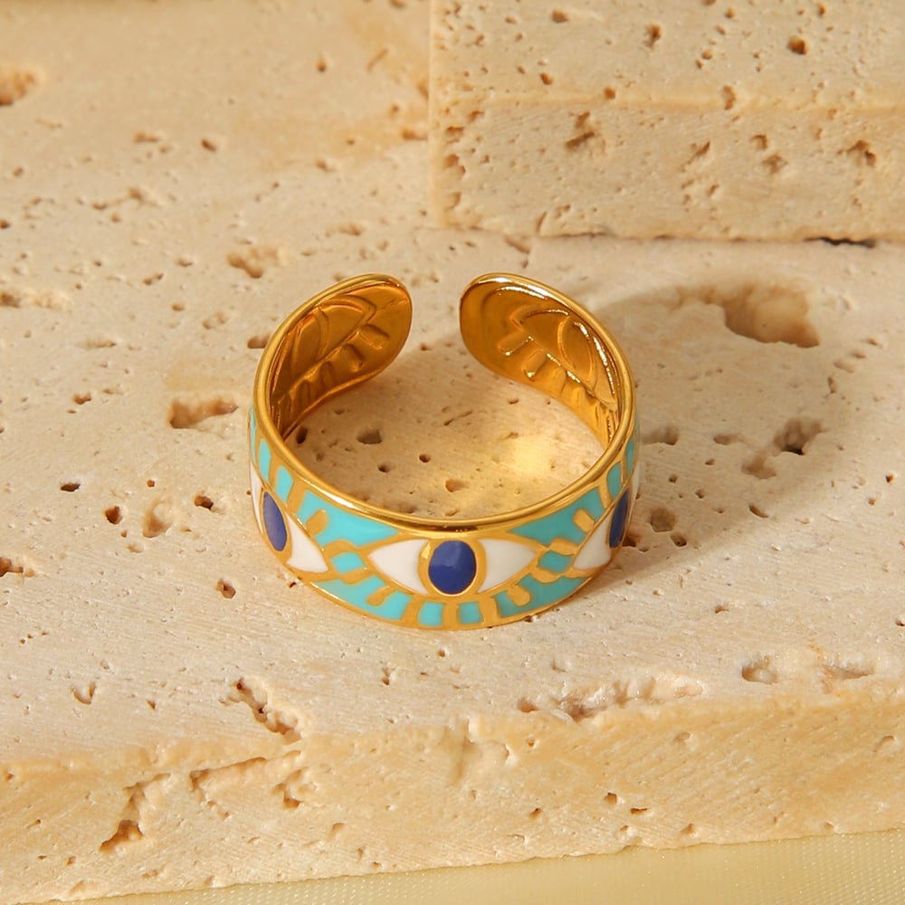 1 Piece Simple  Daily Mixed Color Stainless Steel  Gold Color  Statement Rings h5Picture7
