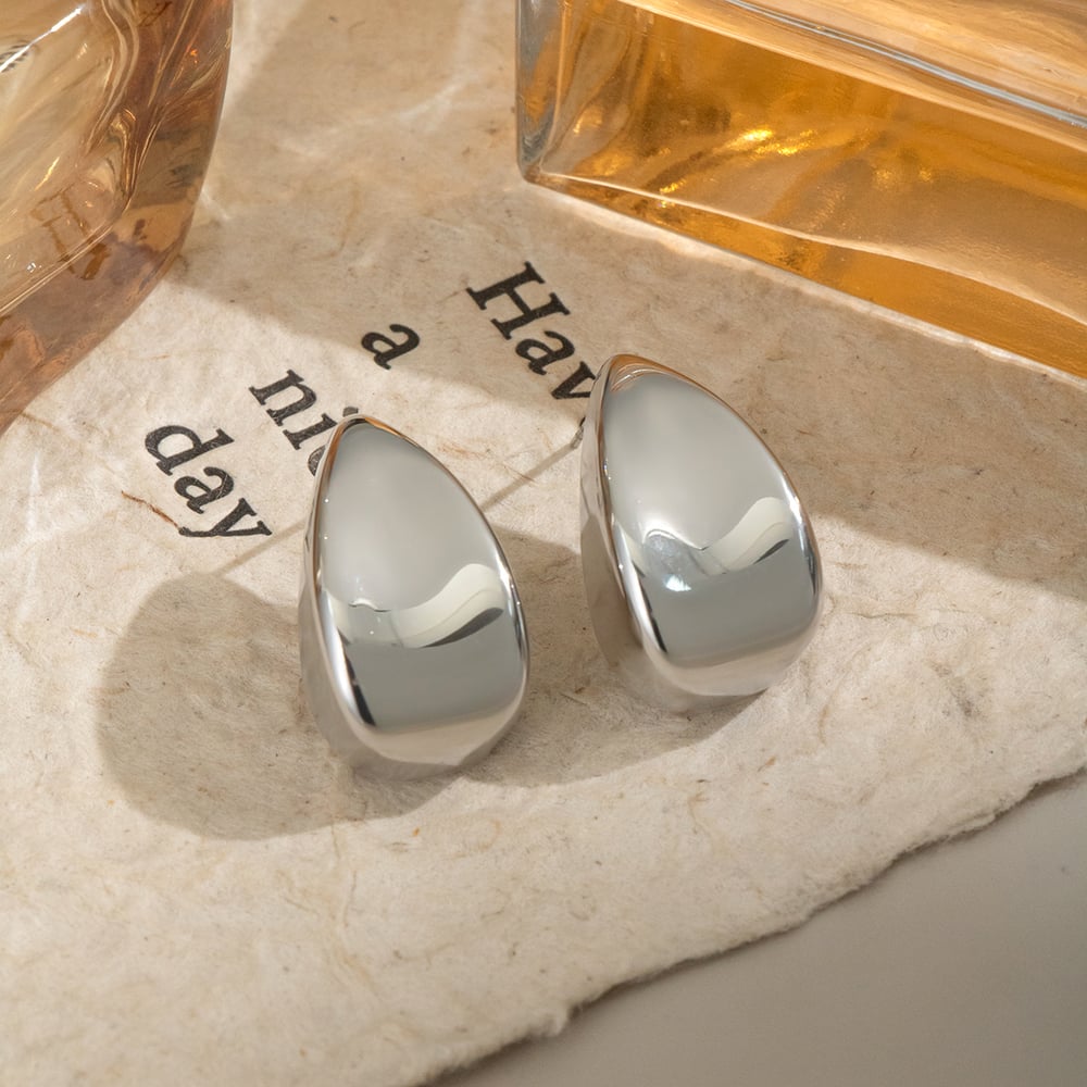 1 Pair Stainless Steel Gold Color Stud Earrings Picture5