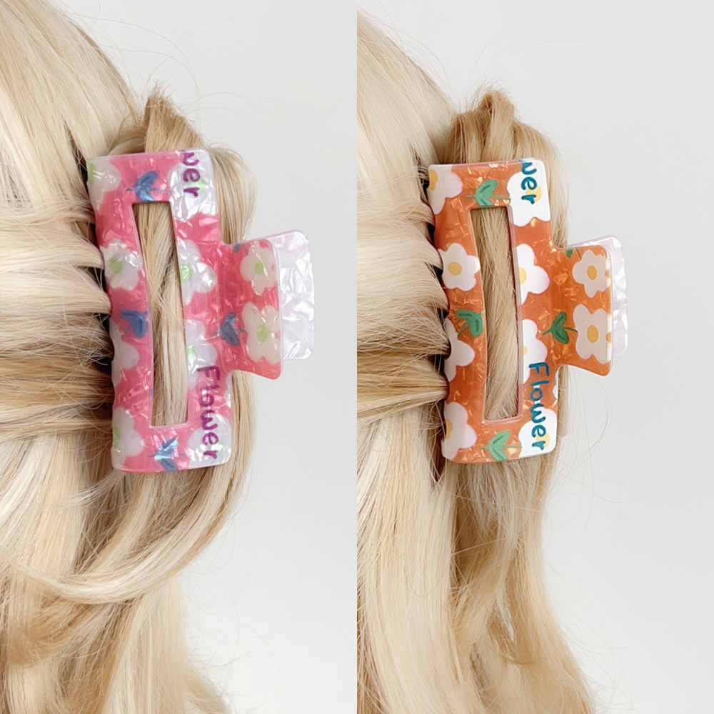 1 Piece Sweet Flower Acrylic Women's Hair Claws h5Picture4