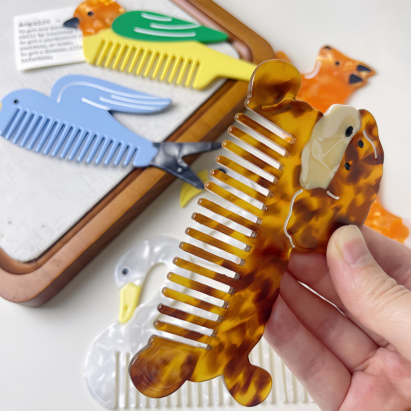 1 Piece Animals Cellulose Acetate Sheet Women's Combs h5Picture6