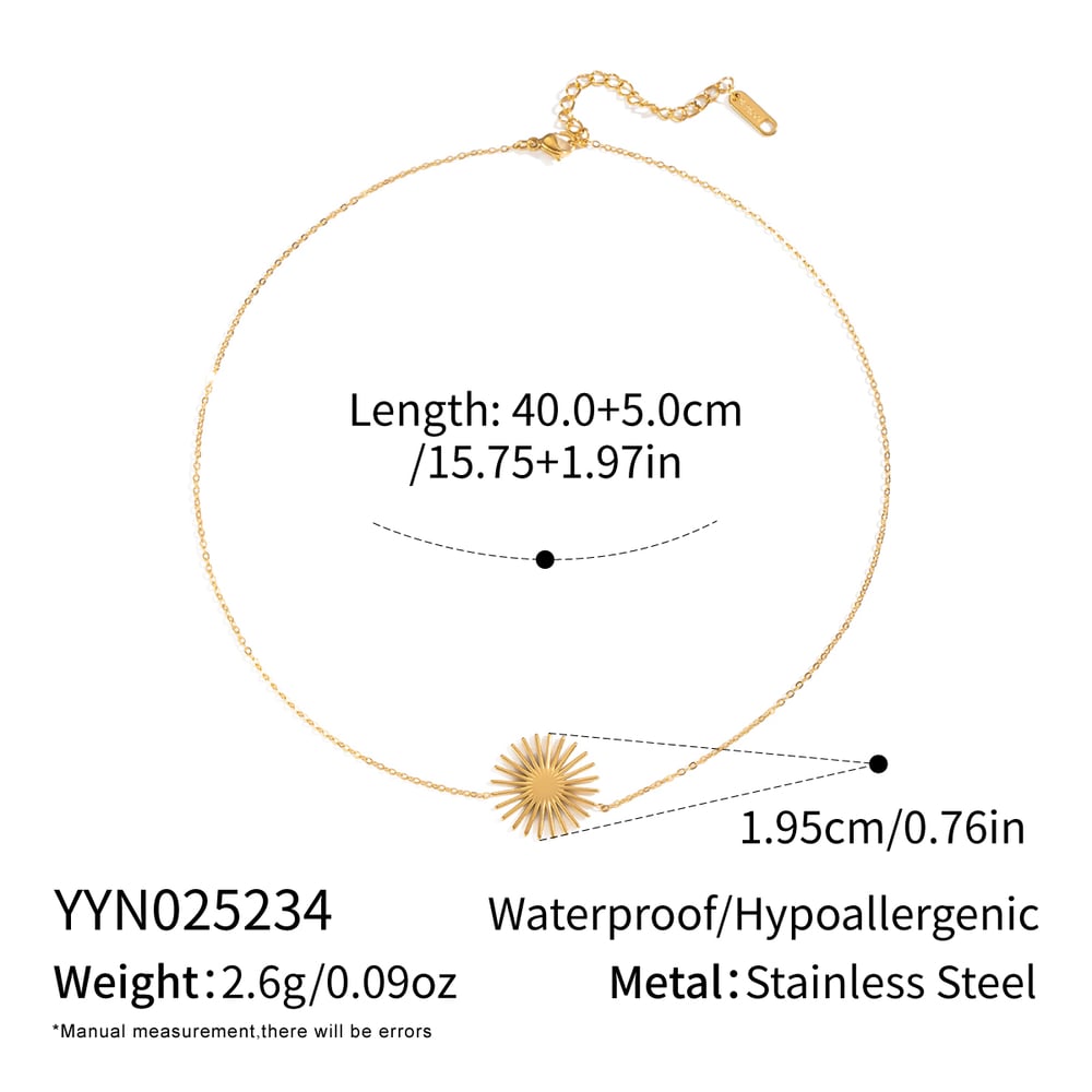 Collier avec pendentif simple et décontracté en acier inoxydable couleur or pour femme, 1 pièce 
