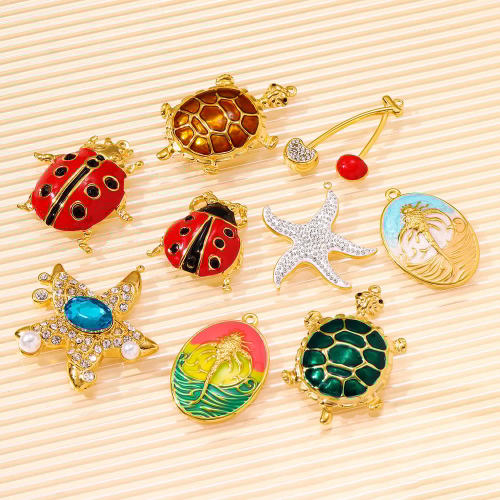 1 Piece Natural Turtle Stainless Steel Women's Pendants Picture5