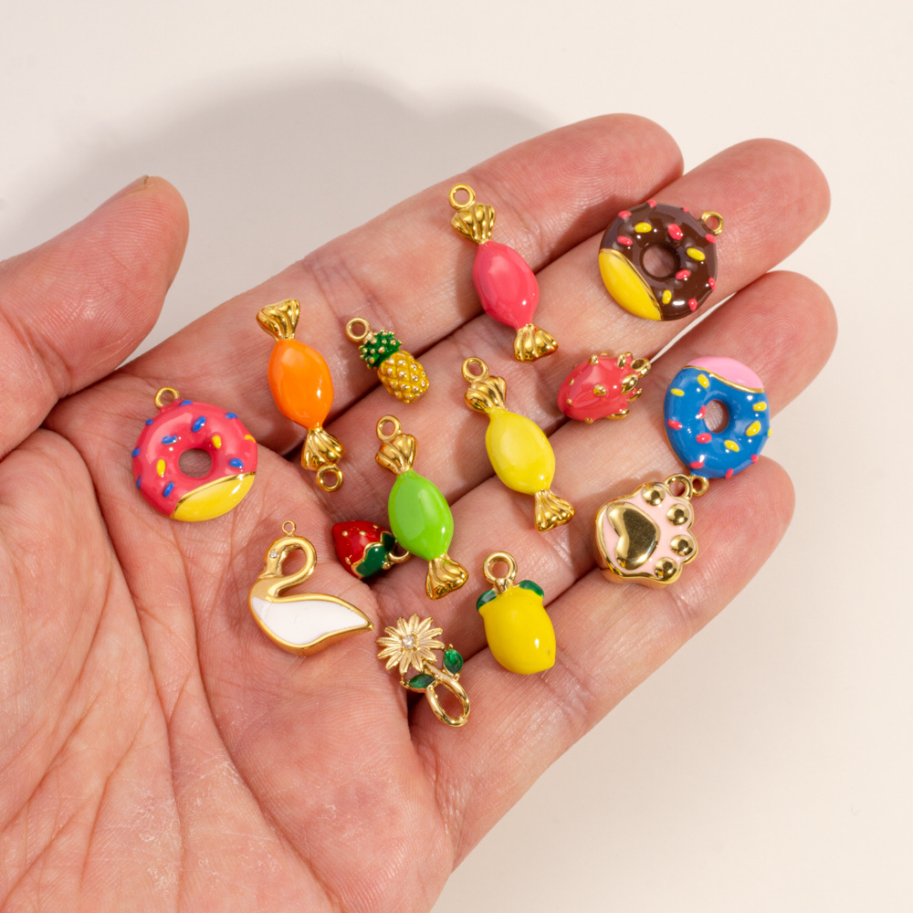 Three Dimensional Cute Fruit Series Stainless Steel DIY Pendant h5Picture3