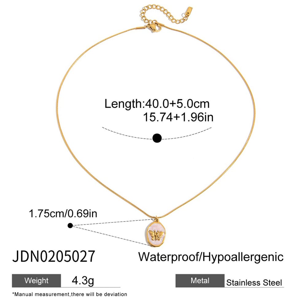 1 Piece Cute Butterfly Stainless Steel Gold Color Women's Pendant Necklaces Picture2