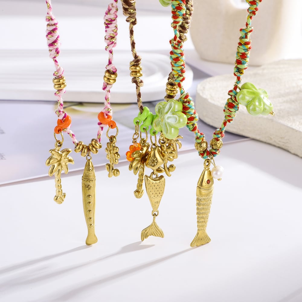 1 Piece Exqusite Fish Stainless Steel Gold Color Women's Pendant Necklaces h5Picture3