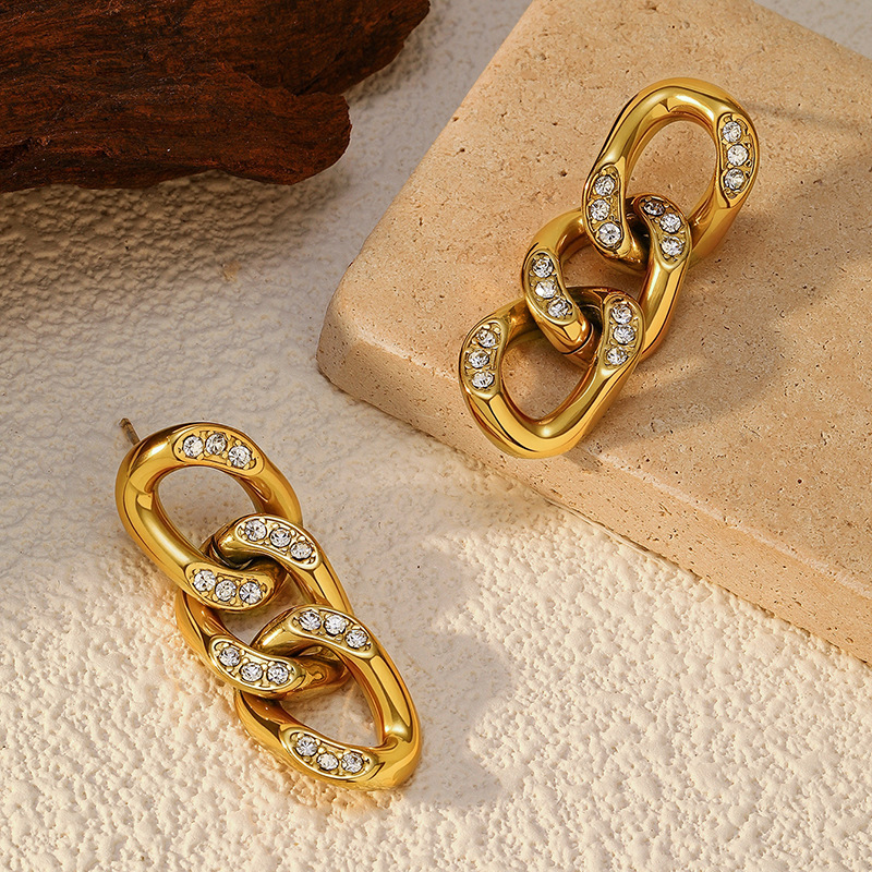 1 Pair Irregular Shape Stainless Steel  Gold Color Drop Earrings Picture3