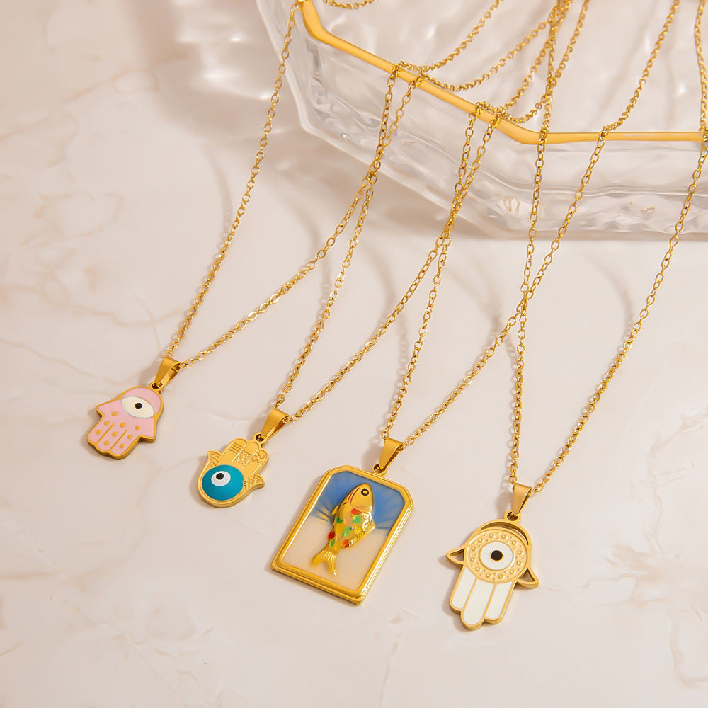 1 Piece Stainless Steel Gold Color Pendant Necklace h5Picture4