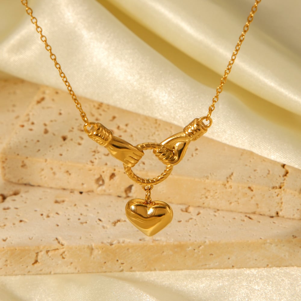 1 Piece  Daily Heart Stainless Steel  Gold Color  Women's Pendant Necklaces h5Picture5