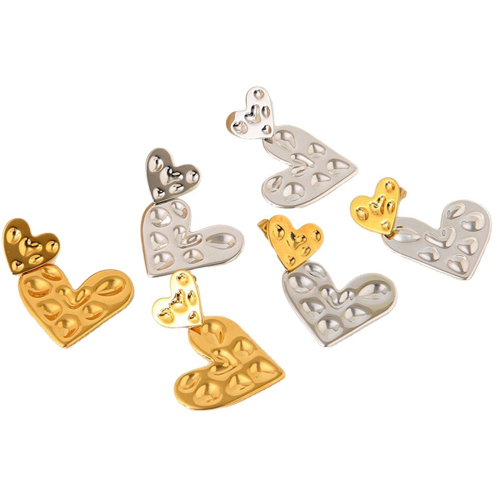 1 Pair Sweet Heart Stainless Steel Drop Earrings h5Picture5