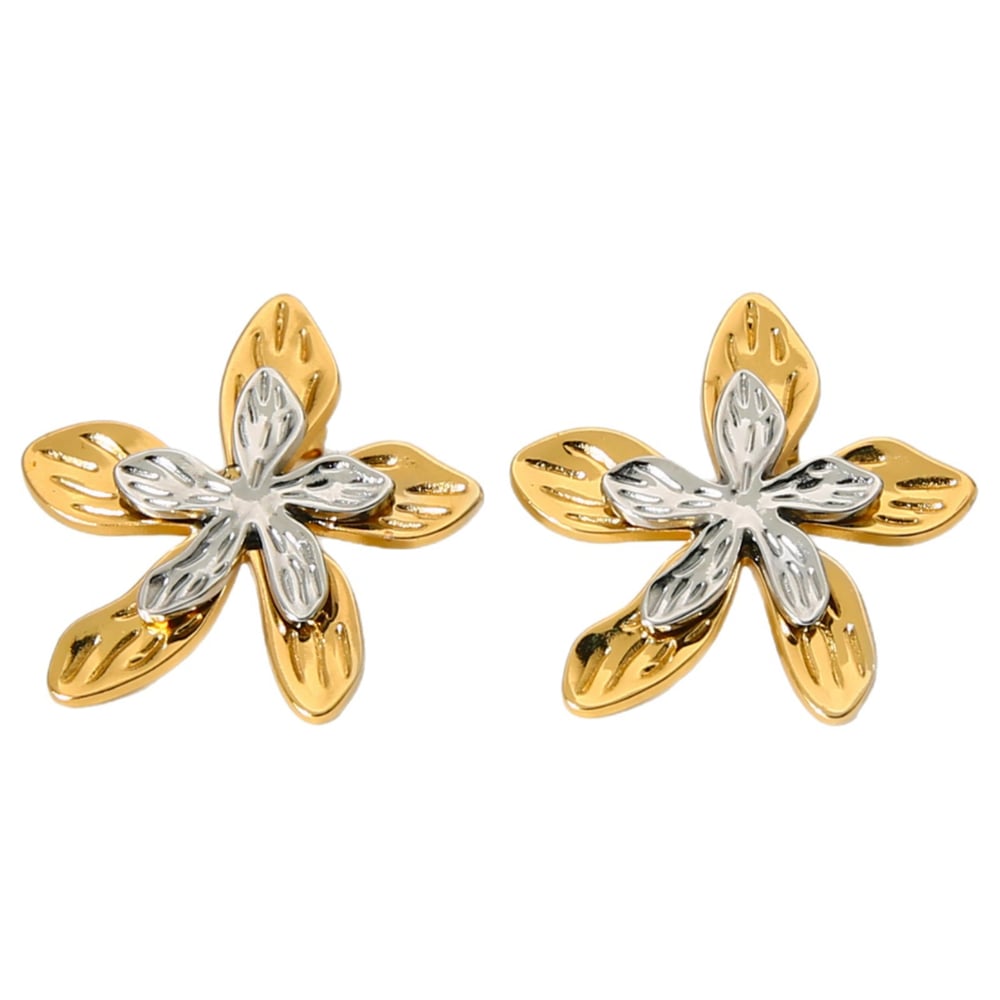 1 Pair Luxurious  Retro Flower Stainless Steel  Women's Stud Earrings h5Picture5