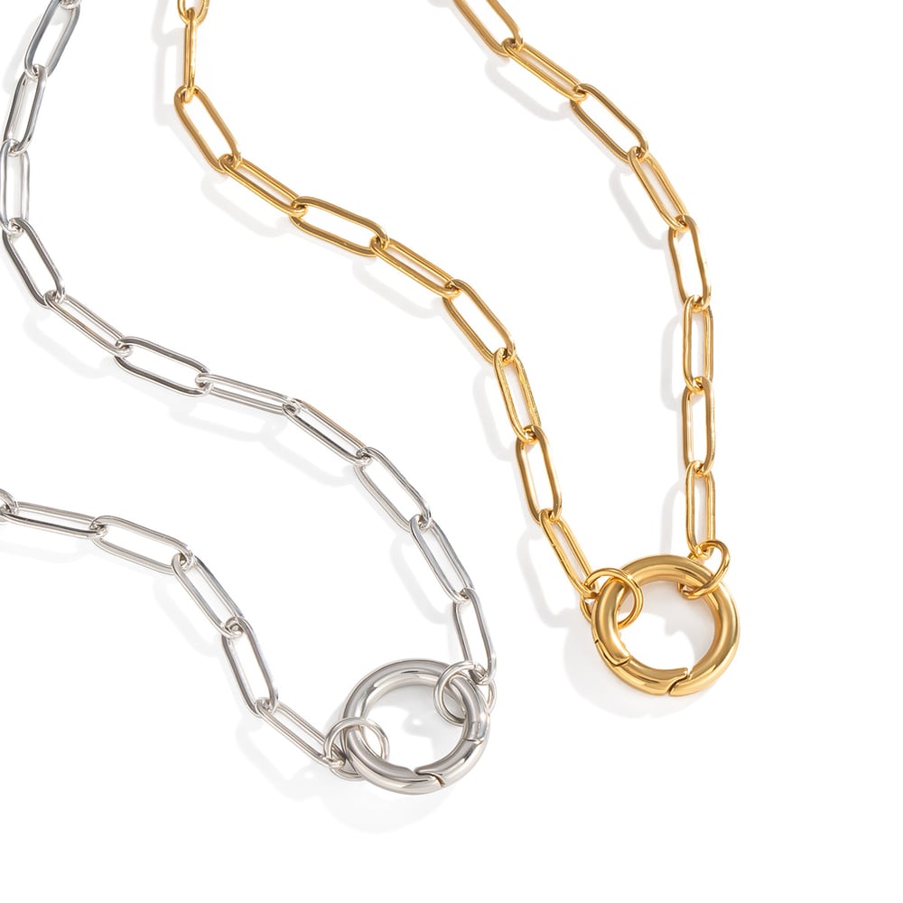 1 Piece Simple Series Daily Circle Stainless Steel  Women's Pendant Necklaces h5Picture5