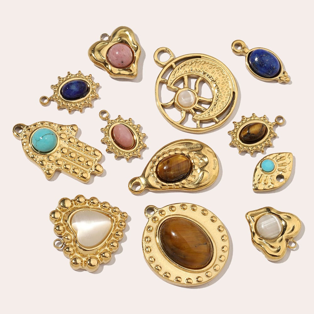 1 Piece Classic Heart Natural Stones Women's Pendants h5Picture5