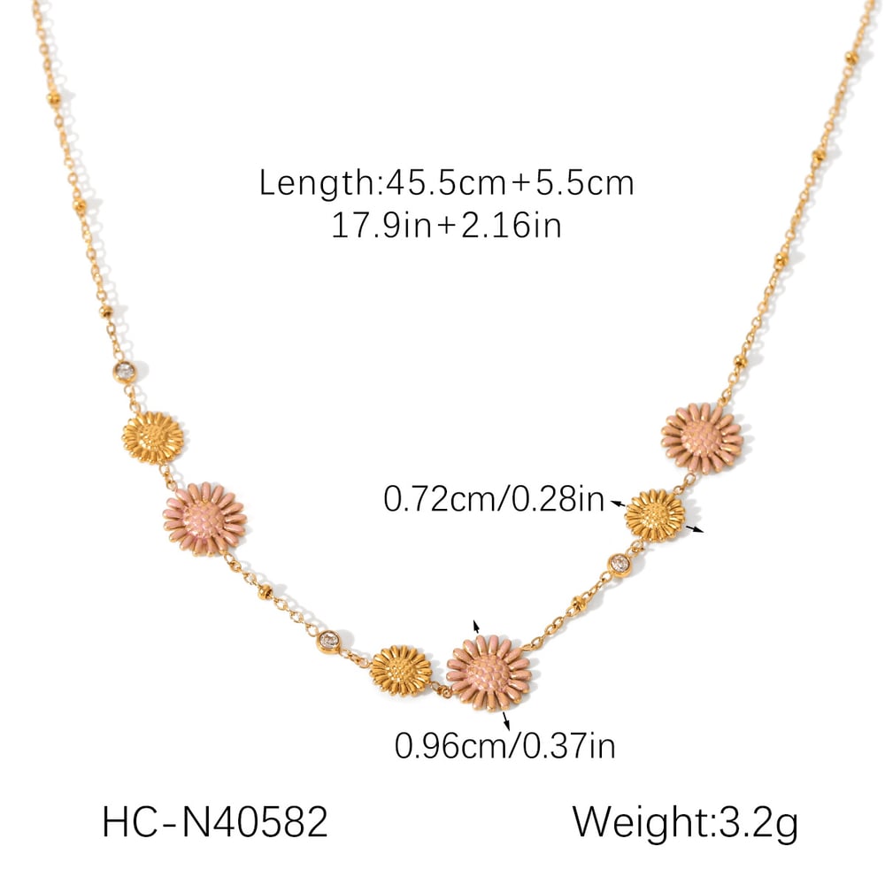 1 Piece Daily Flower Stainless Steel Women's Chain Necklaces h5Picture2