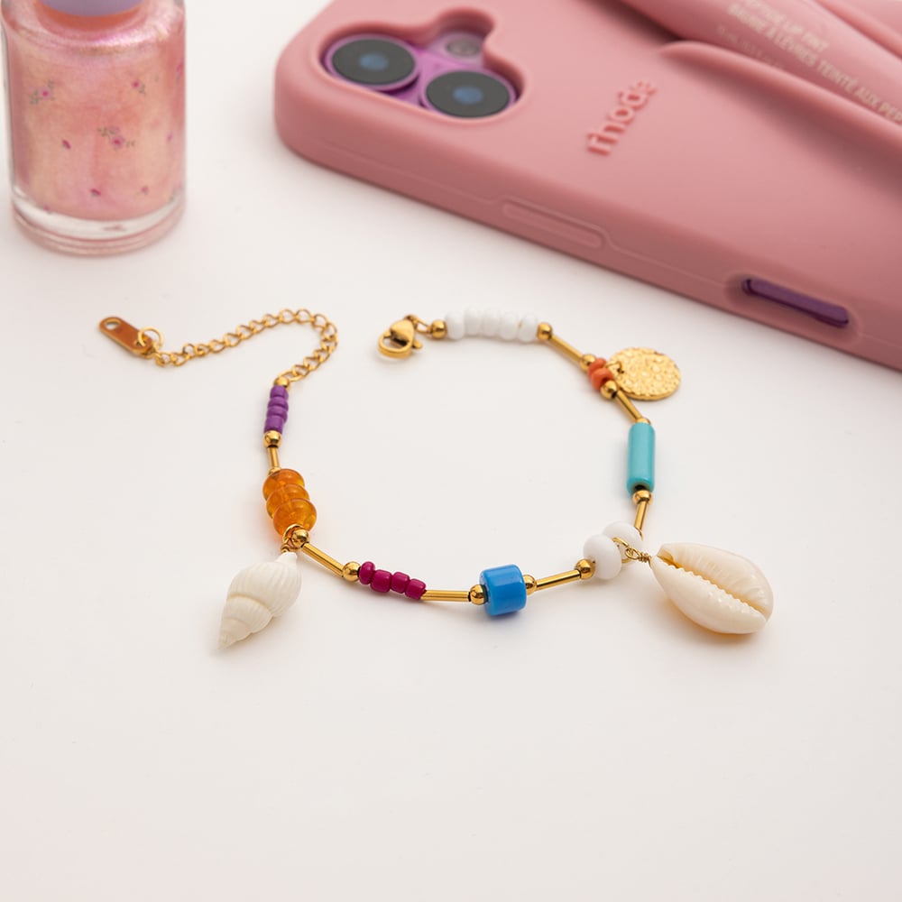 1 Piece Oceanic Shell Stainless Steel Gold Color Women's Charm Bracelets Picture8