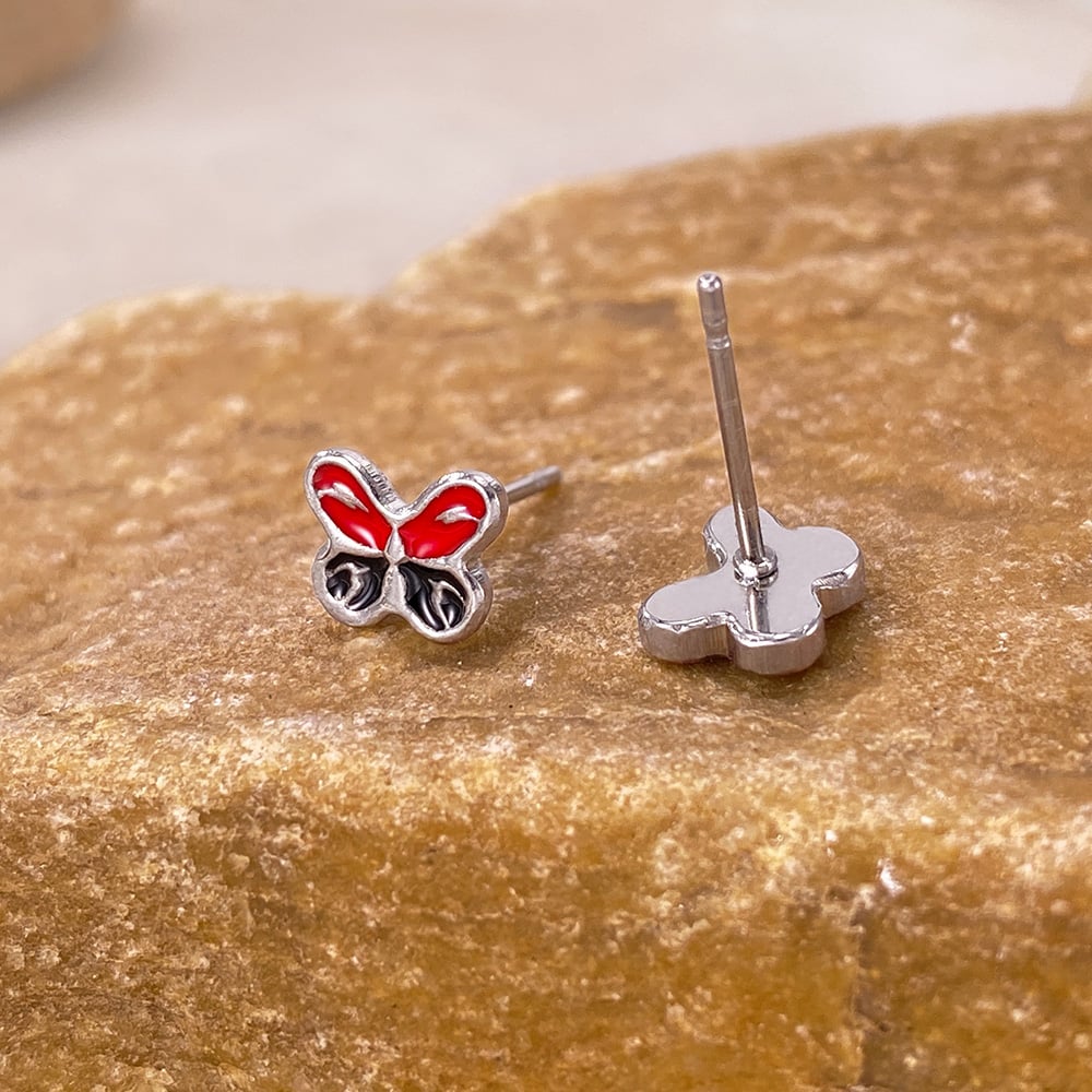 1 Paar Ohrstecker in Schmetterlingsform aus Edelstahl in Goldfarbe Bild5