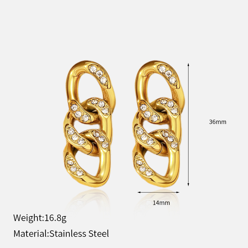 1 Pair Irregular Shape Stainless Steel  Gold Color Drop Earrings
