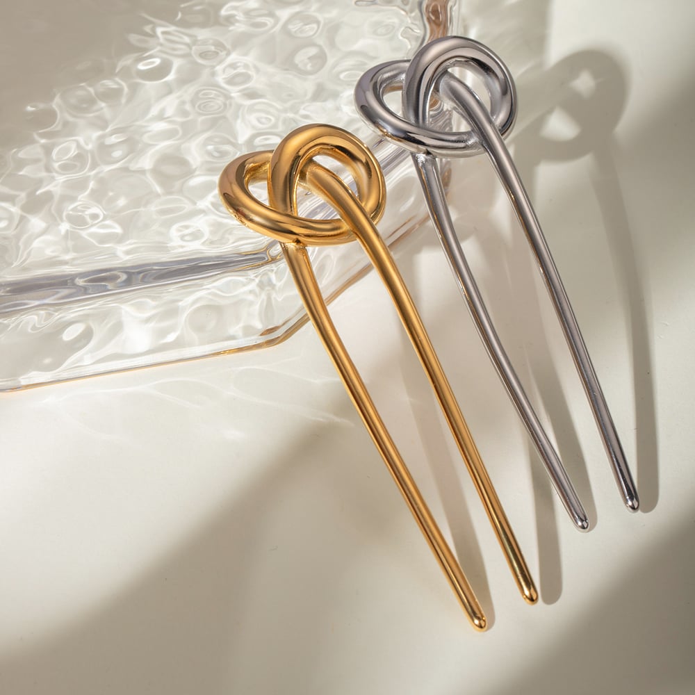 1 Stück gedrehte Haarnadel aus Edelstahl h5Bild4